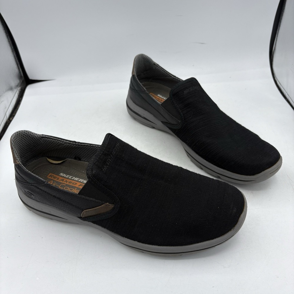 Skechers Shoes Mens Size 10.5 Harper Merson Black Slip On Boat Loafers
